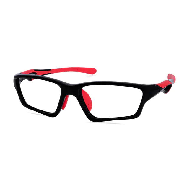Rectangle Black/Red Sport Eyeglasses