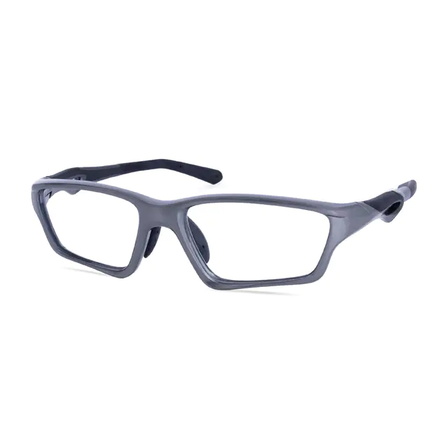 Rectangle Gray Sport Eyeglasses