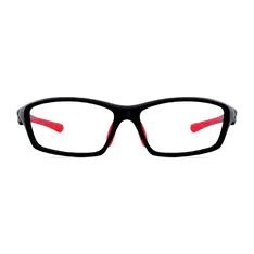 Rectangle Black/Red Sport Eyeglasses