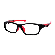 Rectangle Black/Red Sport Eyeglasses