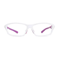 Rectangle White Sport Eyeglasses