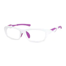 Rectangle White Sport Eyeglasses