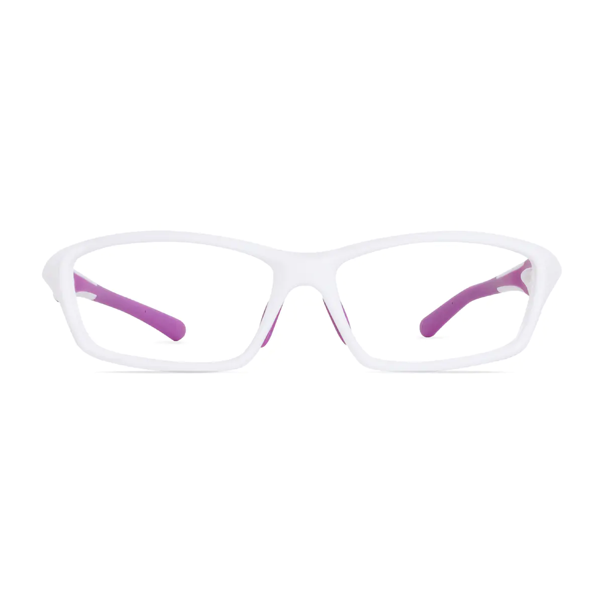 Rectangle White Sport Eyeglasses