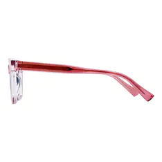 Rectangle Transparent Pink Eyeglasses
