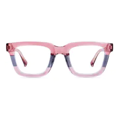 Rectangle Transparent Pink Eyeglasses