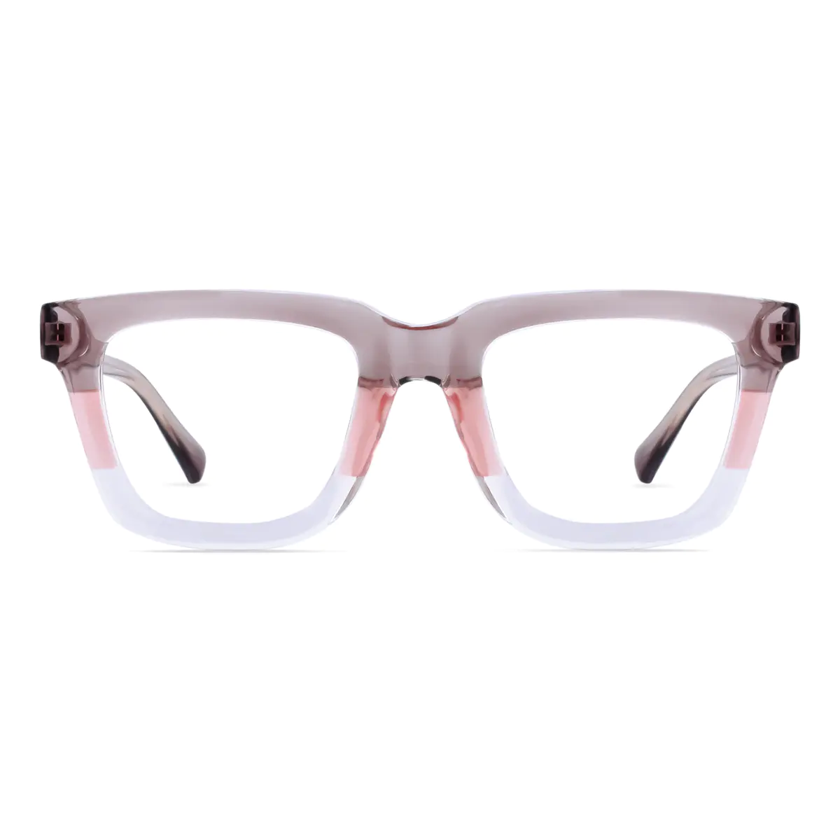 Rectangle Brown/Clear Eyeglasses