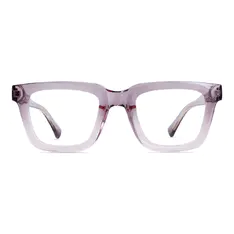Rectangle Transparent Purple Eyeglasses