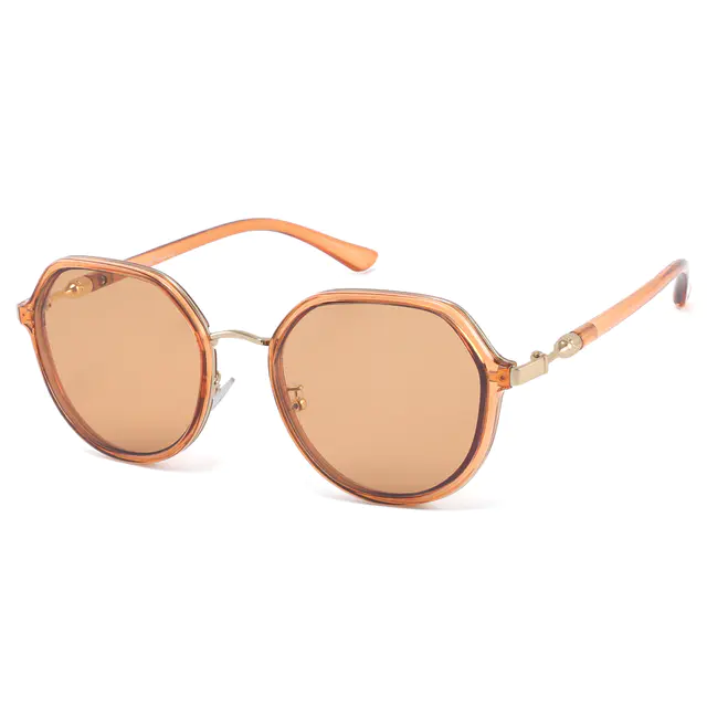 Geometric Light Brown Sunglasses
