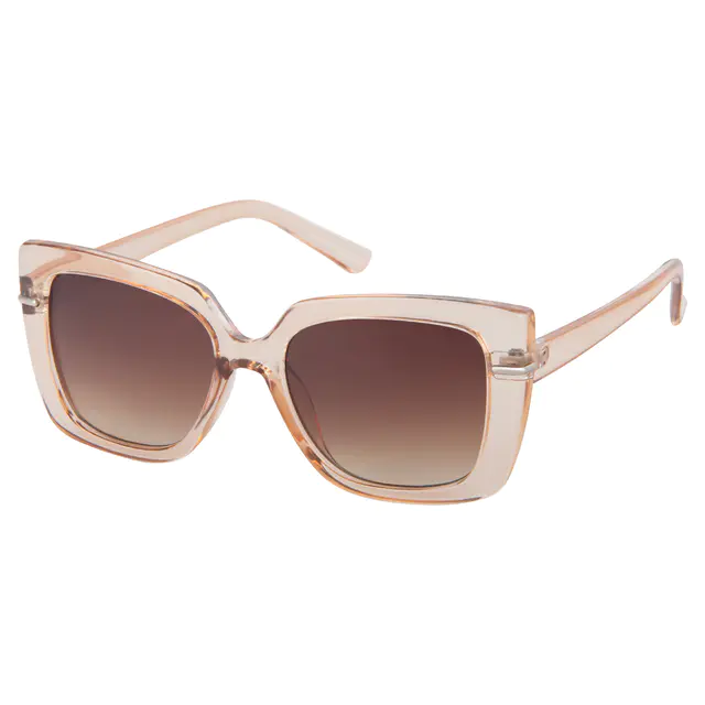 Square Transparent Amber Sunglasses