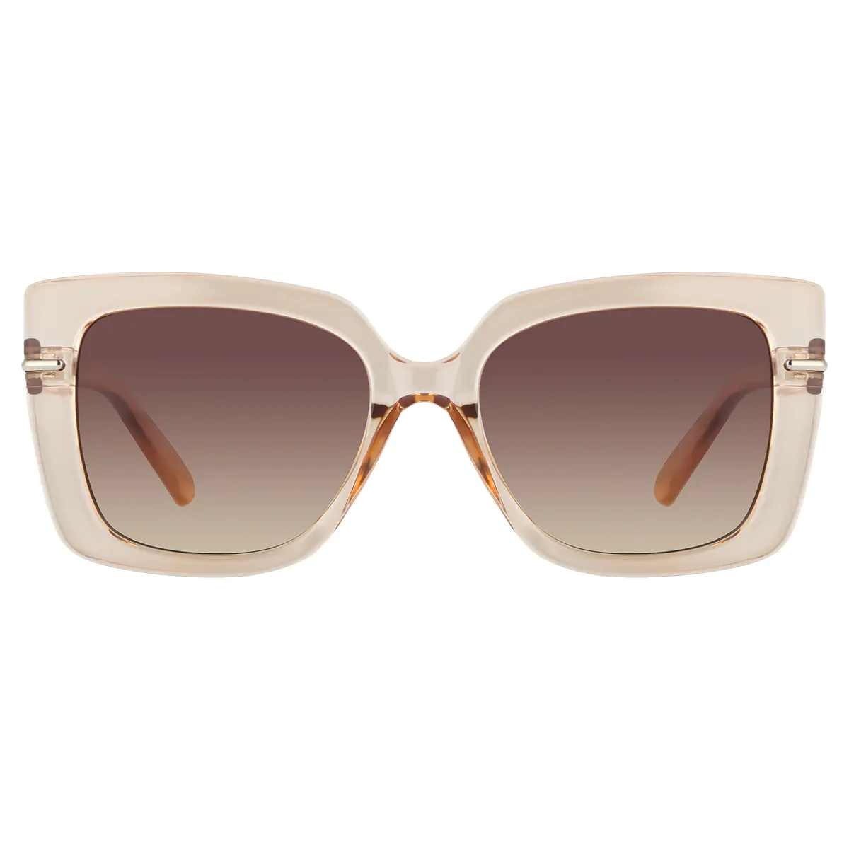 Square Transparent Amber Sunglasses