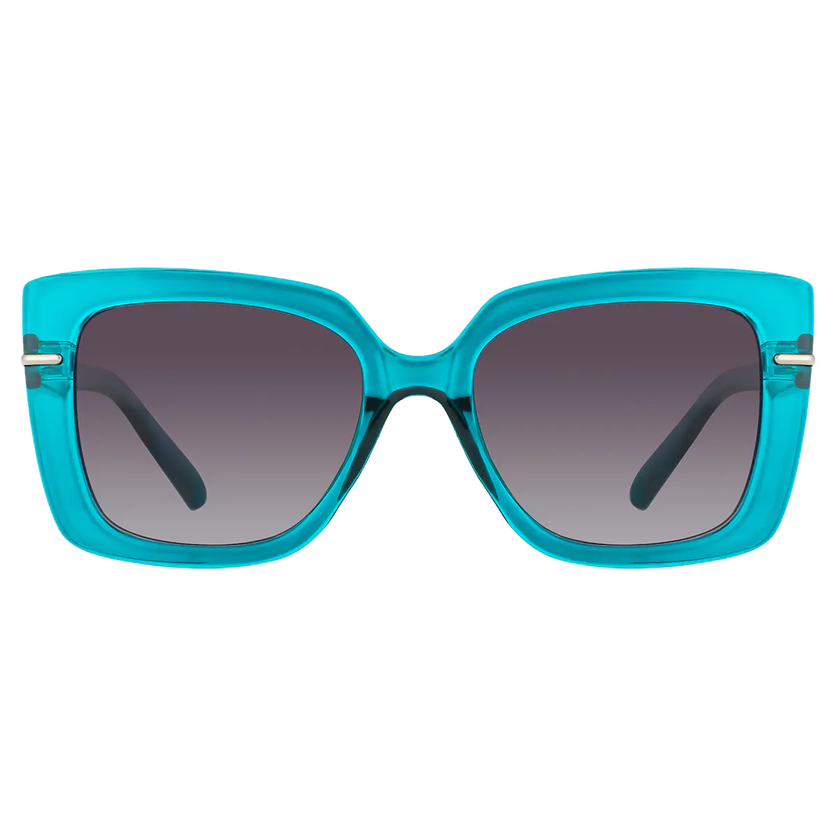 Square Transparent Blue Sunglasses