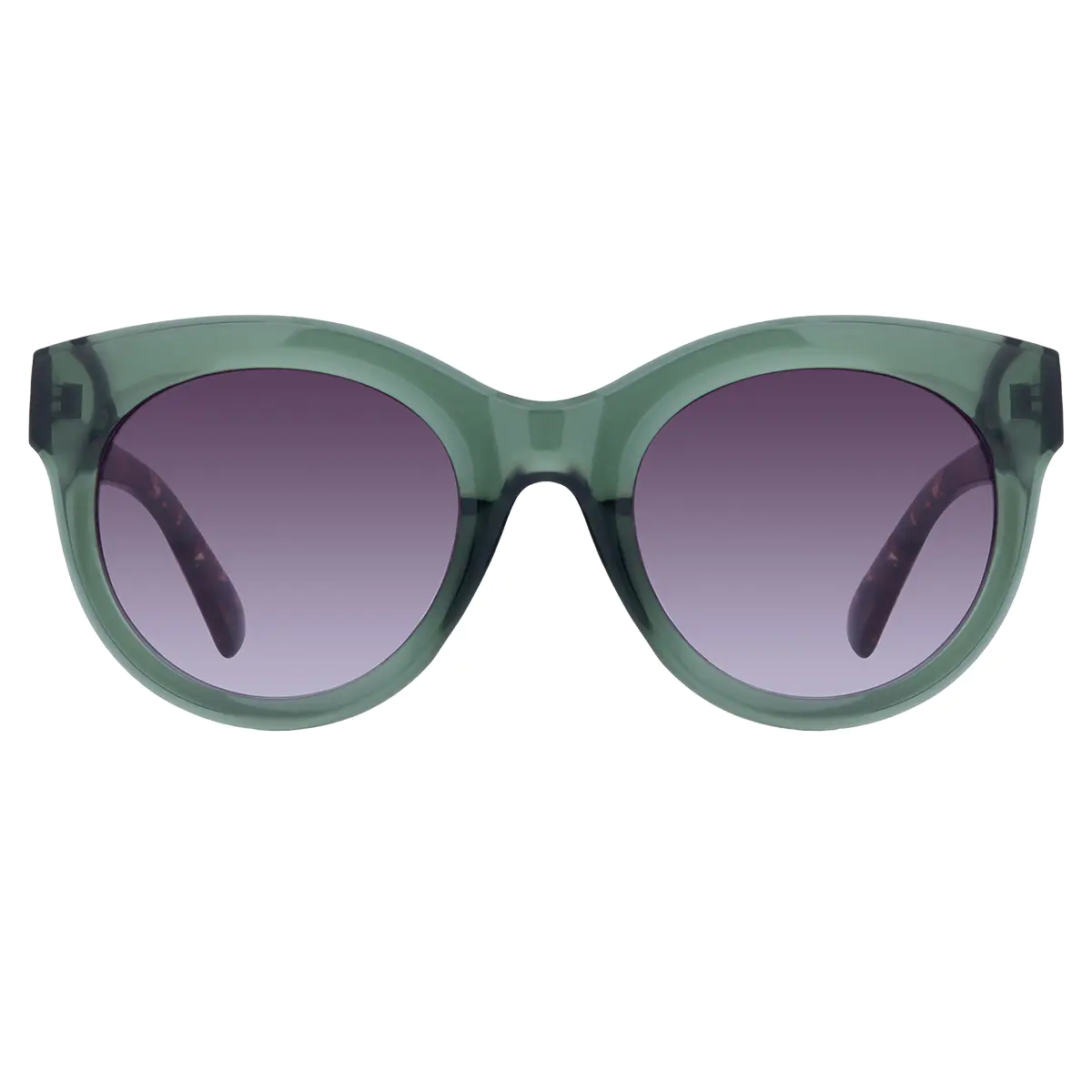 Round Transparent Green Sunglasses