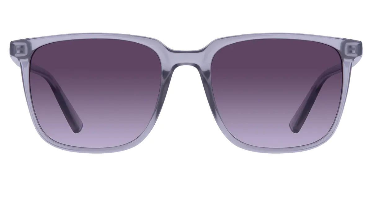 Square Transparent Gray Sunglasses