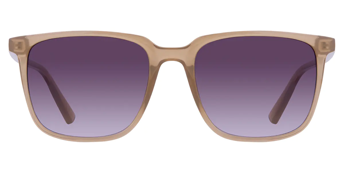 Square Transparent Amber Sunglasses