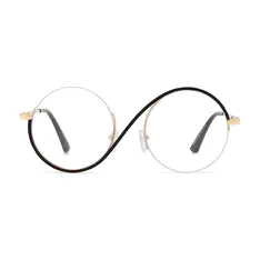 Round Black/Gold Eyeglasses