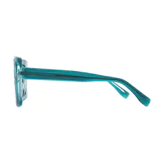 Square Transparent Green Eyeglasses