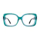 Square Transparent Green Eyeglasses