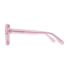 Square Transparent Pink Eyeglasses