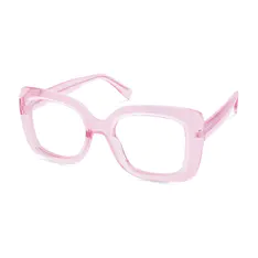 Square Transparent Pink Eyeglasses