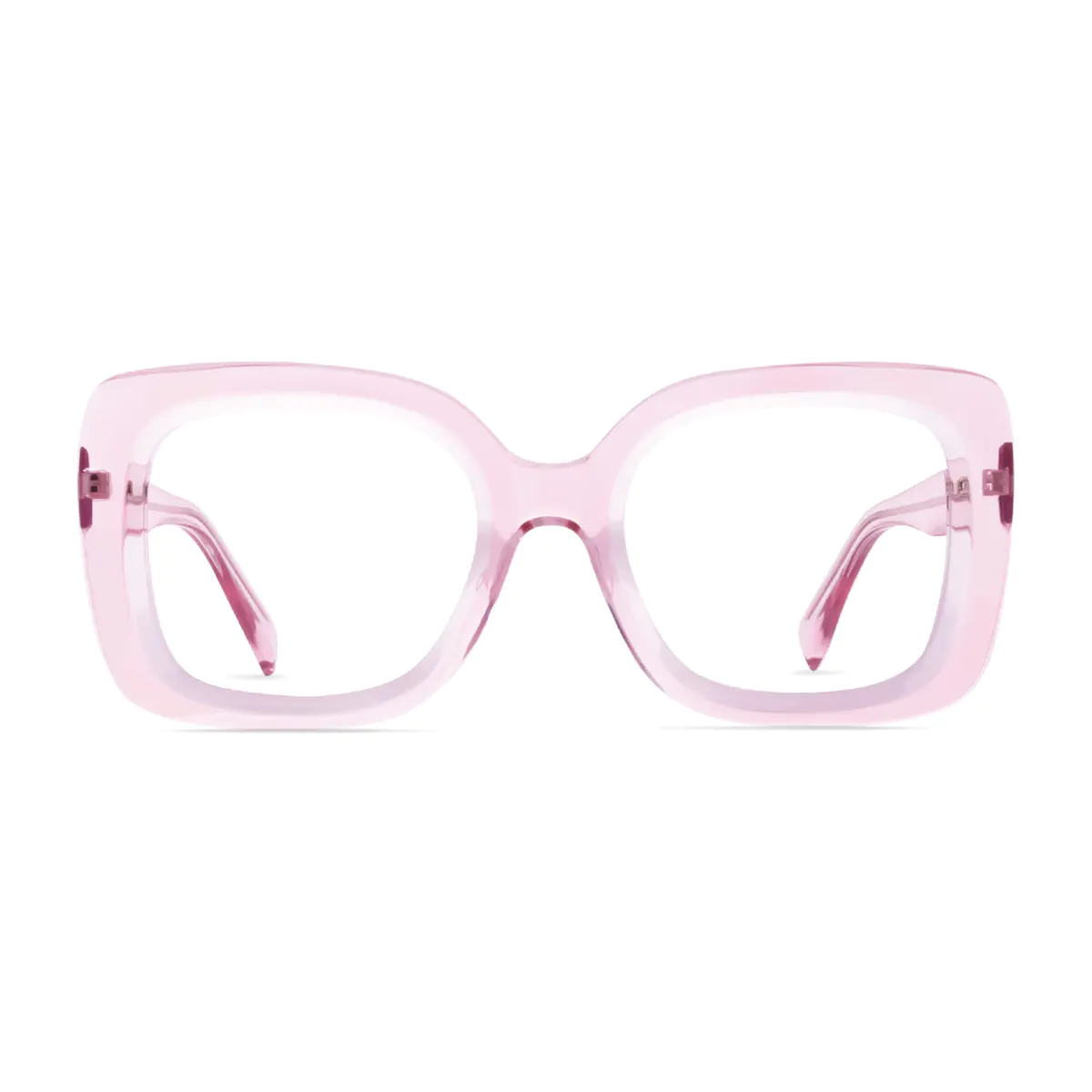 Square Transparent Pink Eyeglasses