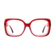 Square Transparent Red Eyeglasses