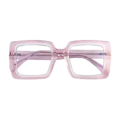 Square Transparent Pink Eyeglasses