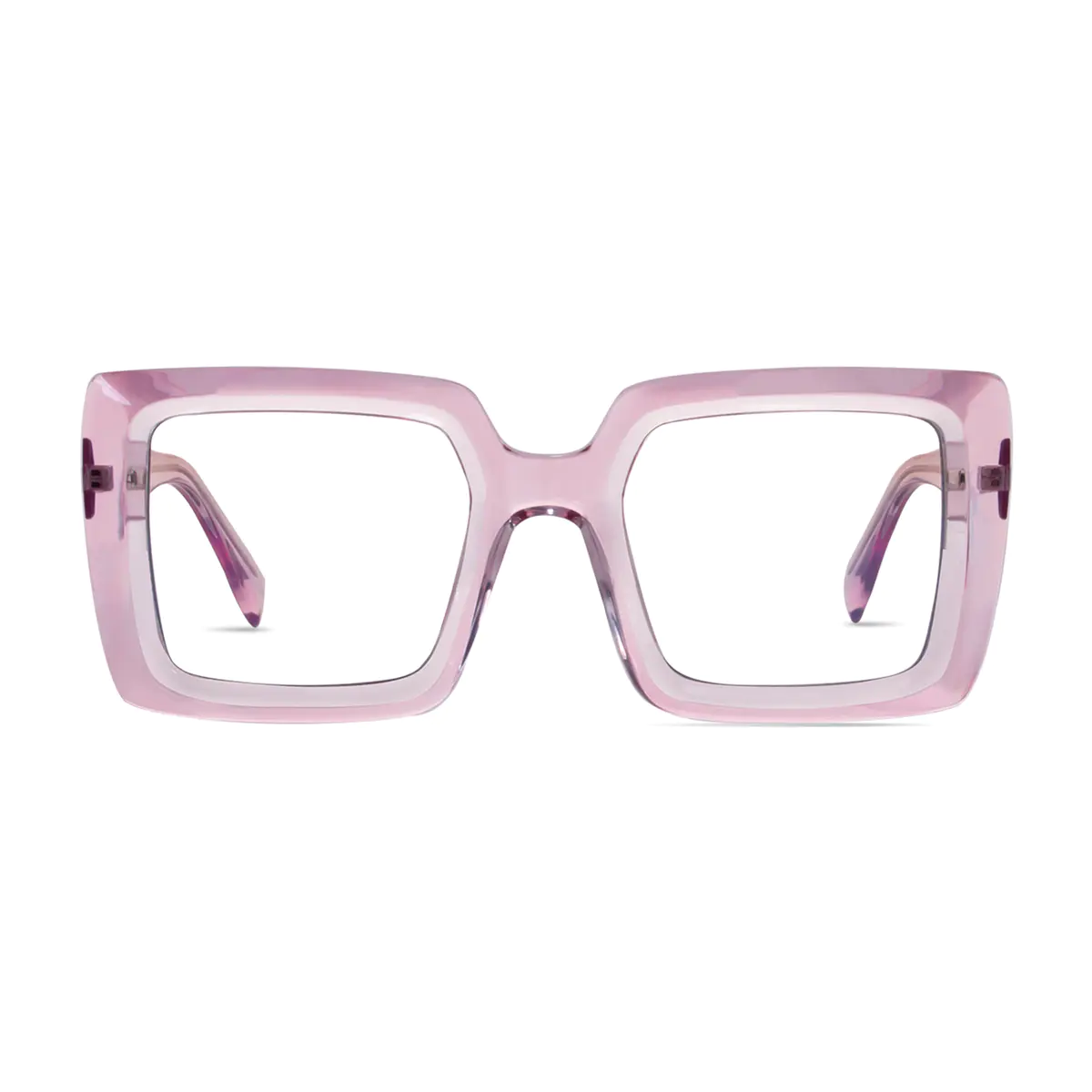 Square Transparent Pink Eyeglasses