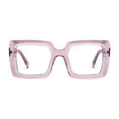 Square Transparent Pink Eyeglasses