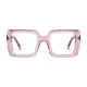 Square Transparent Pink Eyeglasses