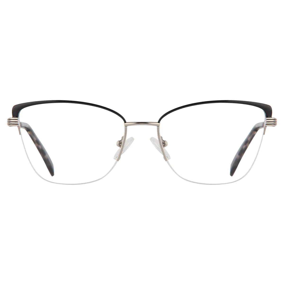 Cat-eye Black/Silver Eyeglasses