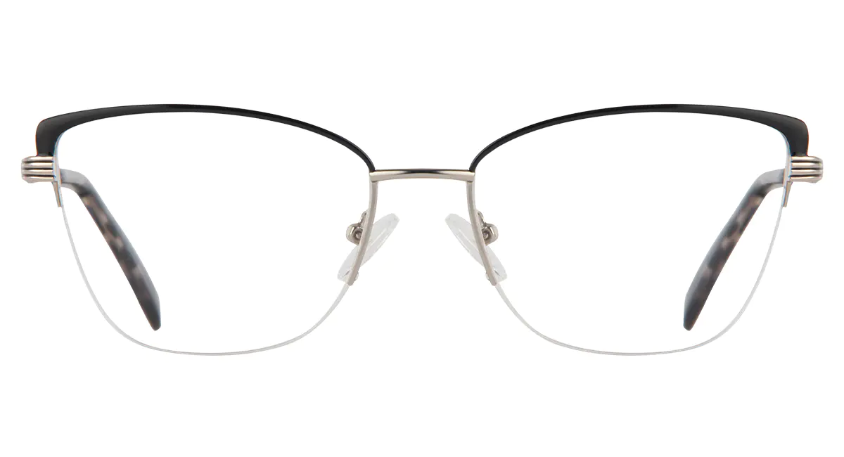 Cat-eye Black/Silver Eyeglasses