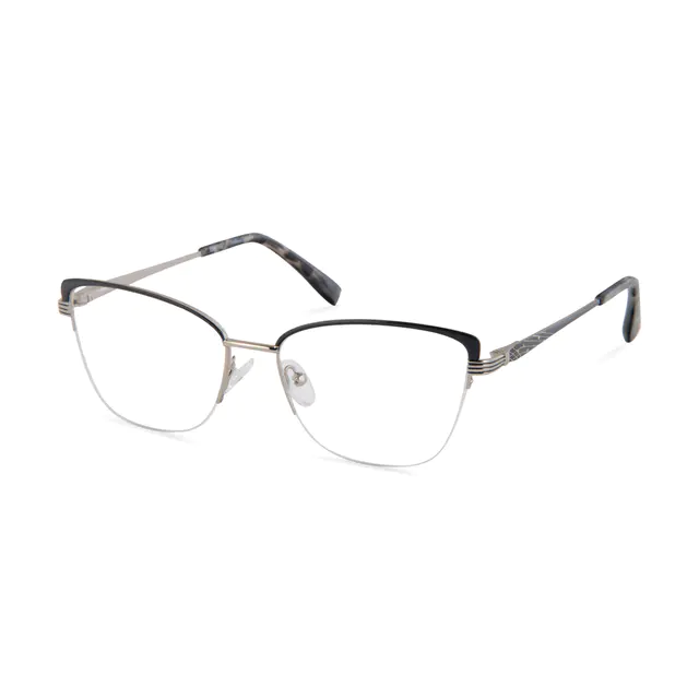 Cat-eye Black/Silver Eyeglasses