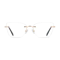 Cat-eye Gold Eyeglasses