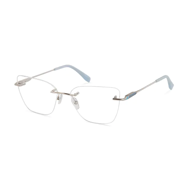 Cat-eye Silver Eyeglasses