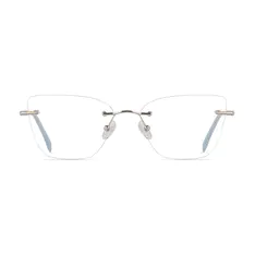 Cat-eye Silver Eyeglasses