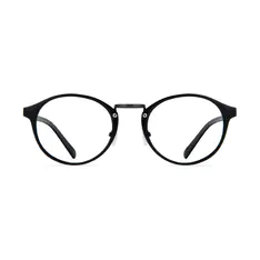 Round Matte Black Eyeglasses