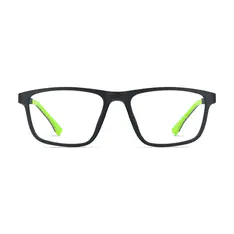 Rectangle Black/Green Sport Eyeglasses