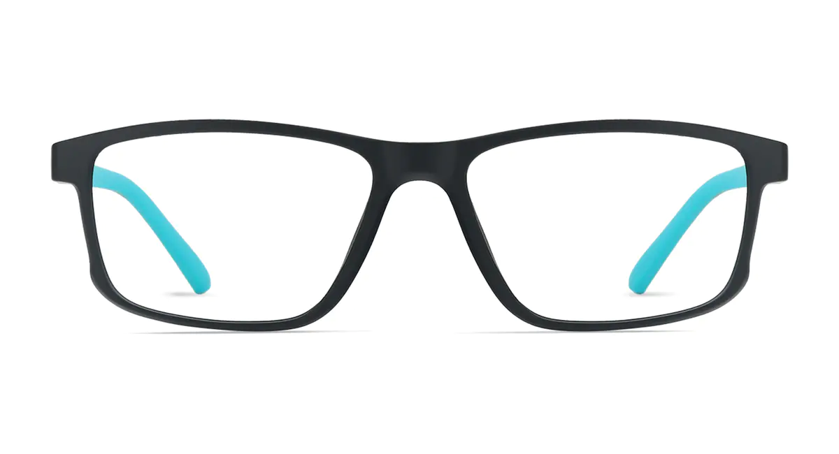 Rectangle Black Sport Eyeglasses