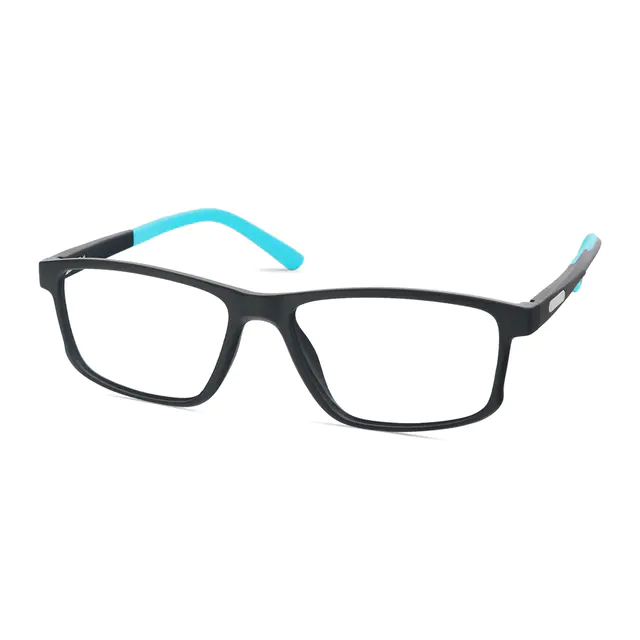 Rectangle Black Sport Eyeglasses