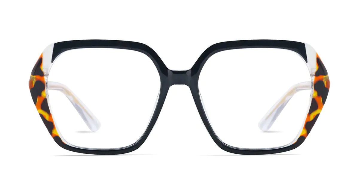 Square Tortoiseshell/Black Eyeglasses
