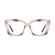 Square Transparent Gray/Transparent Pink Eyeglasses