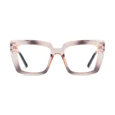 Square Transparent Gray/Transparent Pink Eyeglasses