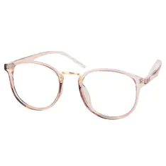 Round Transparent Pink Eyeglasses