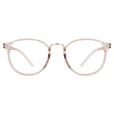 Round Transparent Pink Eyeglasses