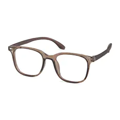 Square Transparent Brown Eyeglasses