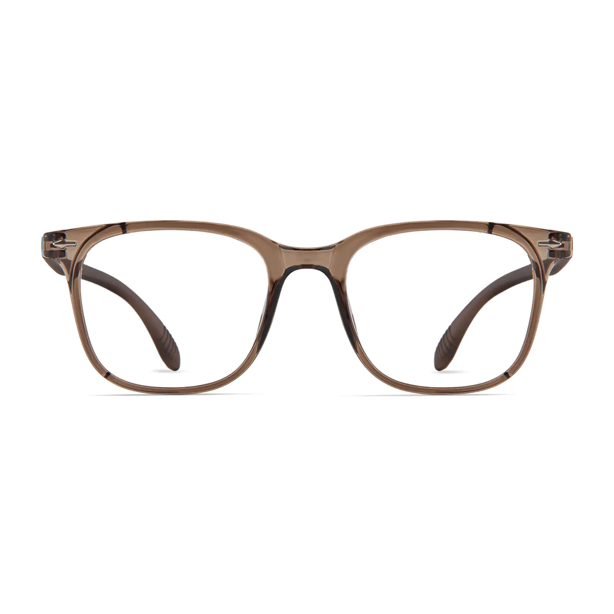 Square Transparent Brown Eyeglasses