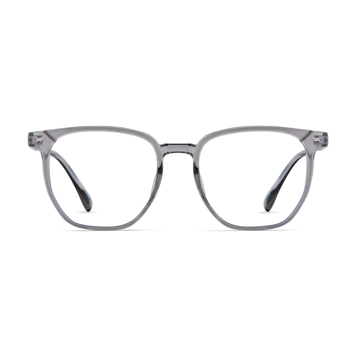 Square Transparent Gray Eyeglasses