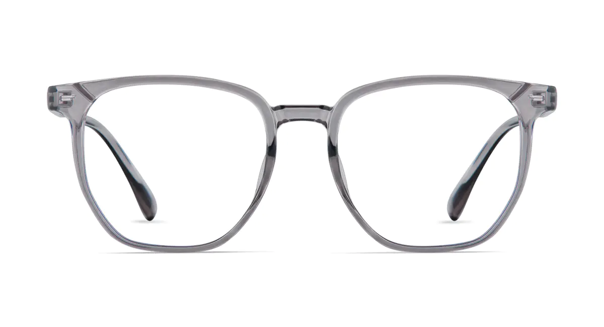 Square Transparent Gray Eyeglasses