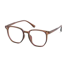 Square Transparent Brown Eyeglasses