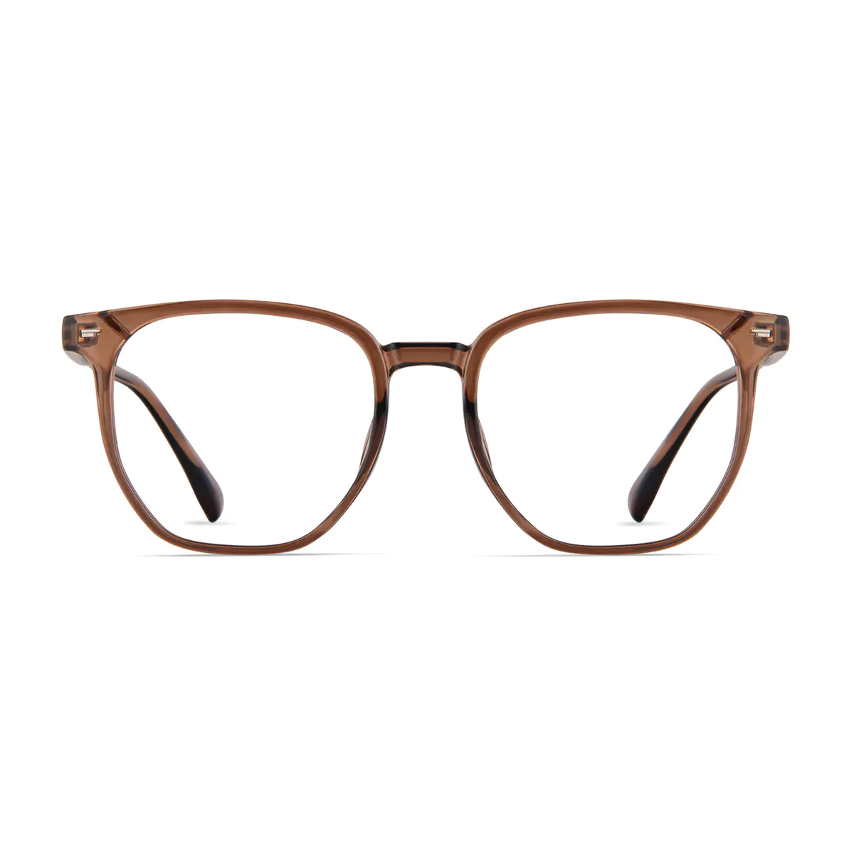 Square Transparent Brown Eyeglasses